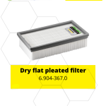 Dry flat pleated filter